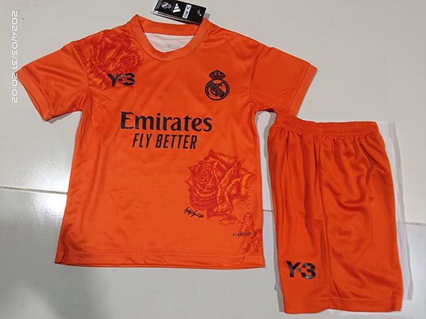 Equipación Real Madrid 24/25 Y-3 Infantil Naranja