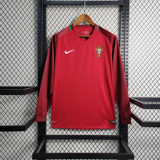 Camiseta portugal 2016 manga larga retro