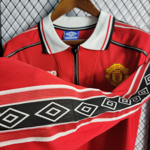 Camiseta Manchester United Retro 1998 1999 Manga Larga