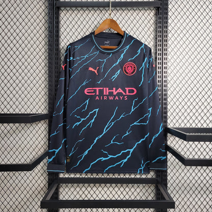 Camiseta Manchester City segunda 2023 2024 manga larga