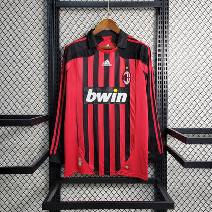 Camiseta AC Milan Retro 2007 2008 Manga Larga