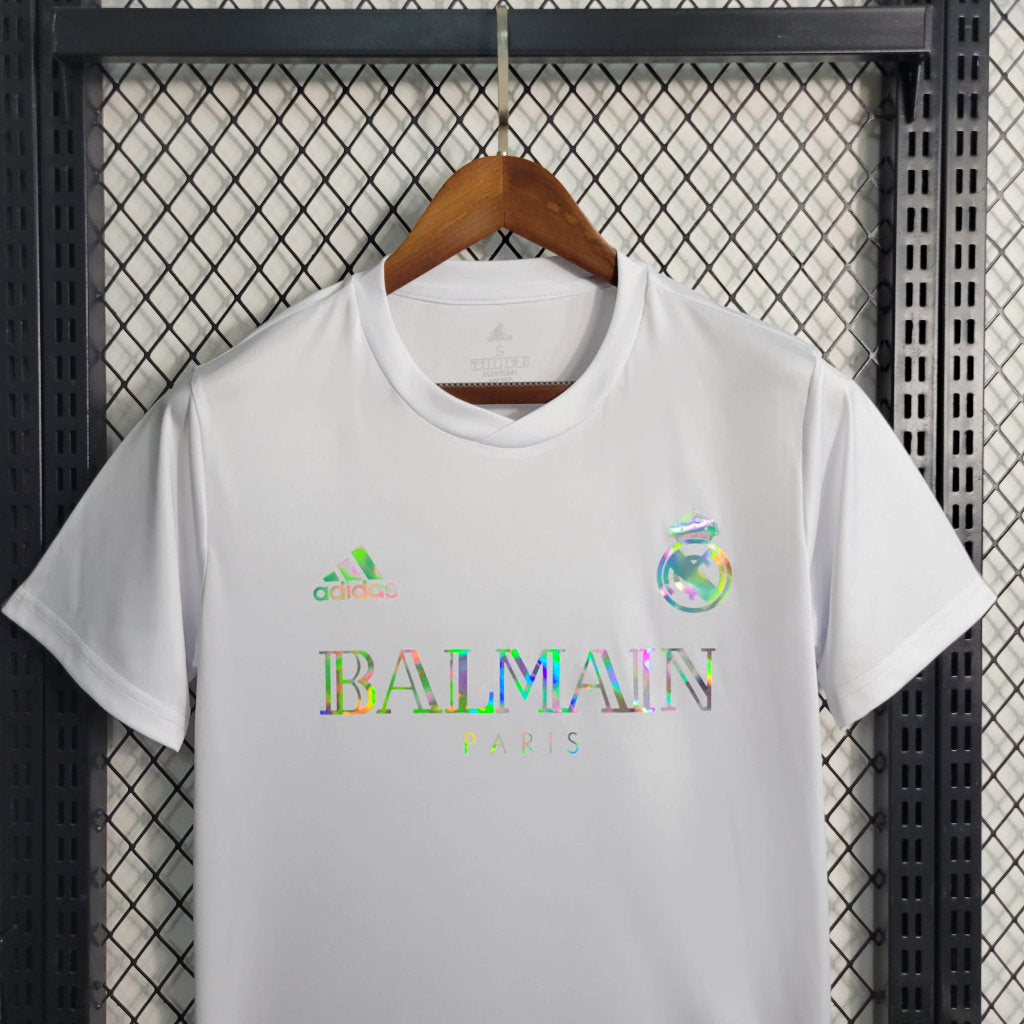 Real Madrid Maillot foot  Balmain blanc 2023 2024