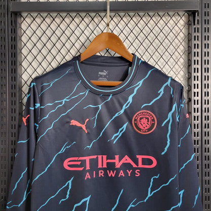 Camiseta Manchester City segunda 2023 2024 manga larga