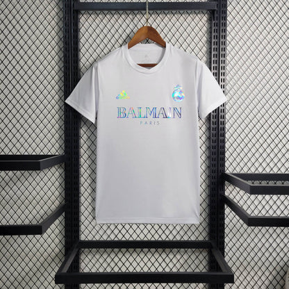 Real Madrid Maillot foot  Balmain blanc 2023 2024