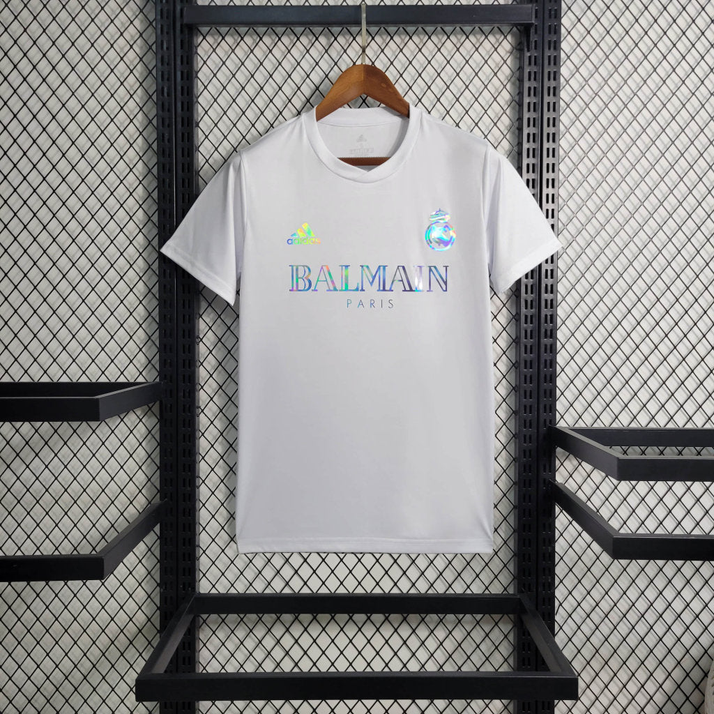 Maglia da calcio bianca Real Madrid Balmain 2023 2024