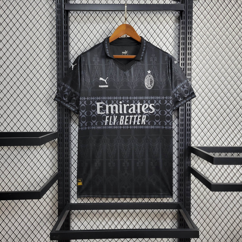 Autentica maglia 24/25 AC Milan x PLEASURES Nera