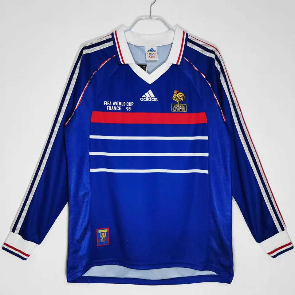 Maglia retrò della squadra francese 1998 a maniche lunghe